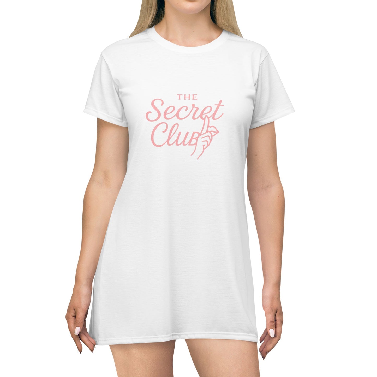 White t-shirt with 'The Secret Club'